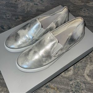 Brushed Silver Sperry Slip-Ons Shoes